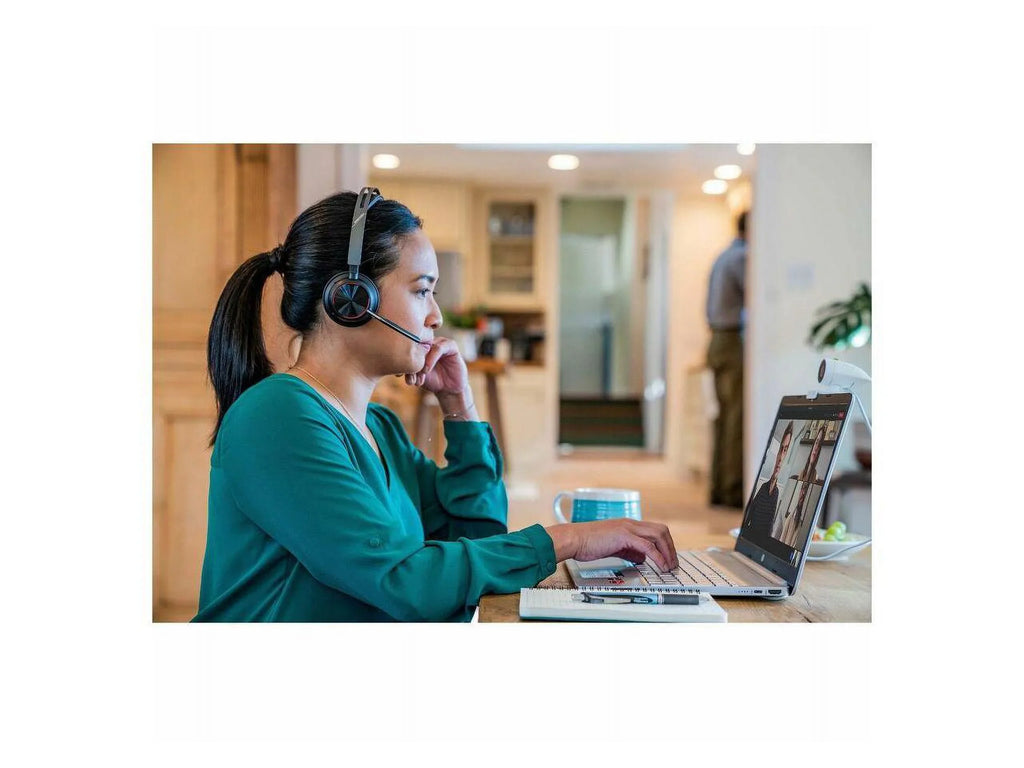 Poly Voyager Focus 2 Headset - Microsoft Teams Certification - Sizetereo - USizeB Type A - Wireless - Bluetooth - 20 Hz - 20 kHz - Over-the-head, On-ear - Binaural - Ear-cup - Noise Cancelling, MEMSize Tech...