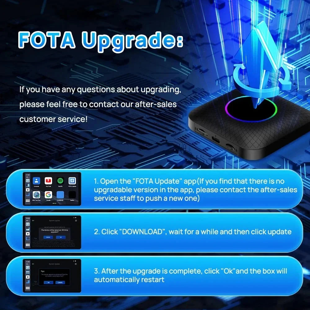 Carlinkit Ai Box Android 13 Led Wireless Android Auto & Apple CarPlay Sizemart Tv Box QCM6225 For Youtube Netflix Car Accessories