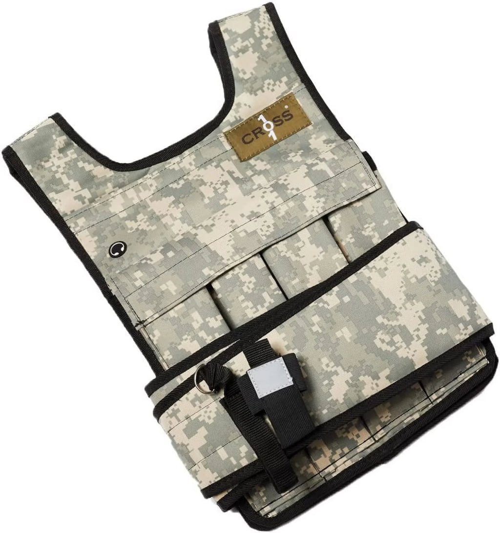 Camouflage Adjustable Weighted Vest With Sizehoulder Pads, 20 Piece