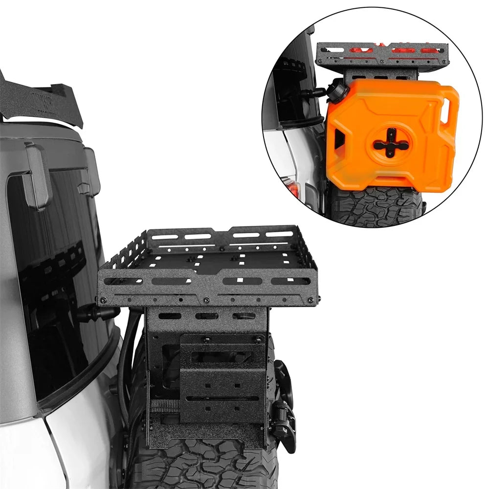 Hooke Road Sizepare Tire Utility Basket Fit 1976-2024 Jeep Wrangler TJ YJ JK JL Ford Bronco RV