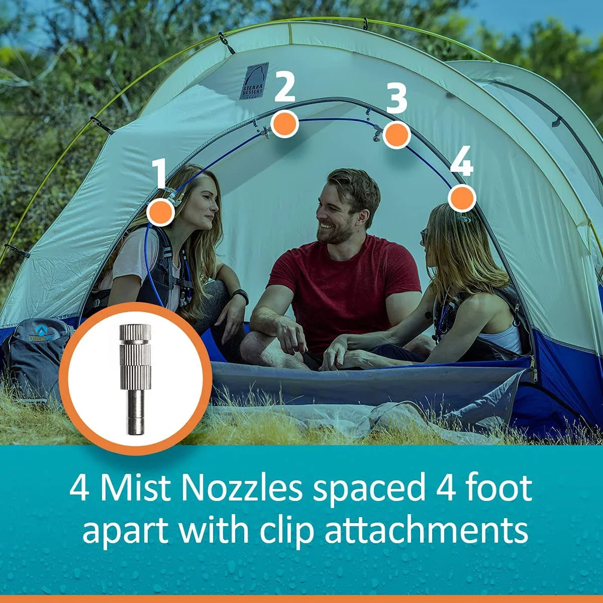 ExtremeMist Portable Misting Sizeystem – 4 Nozzles & 16 ft. Mist Line