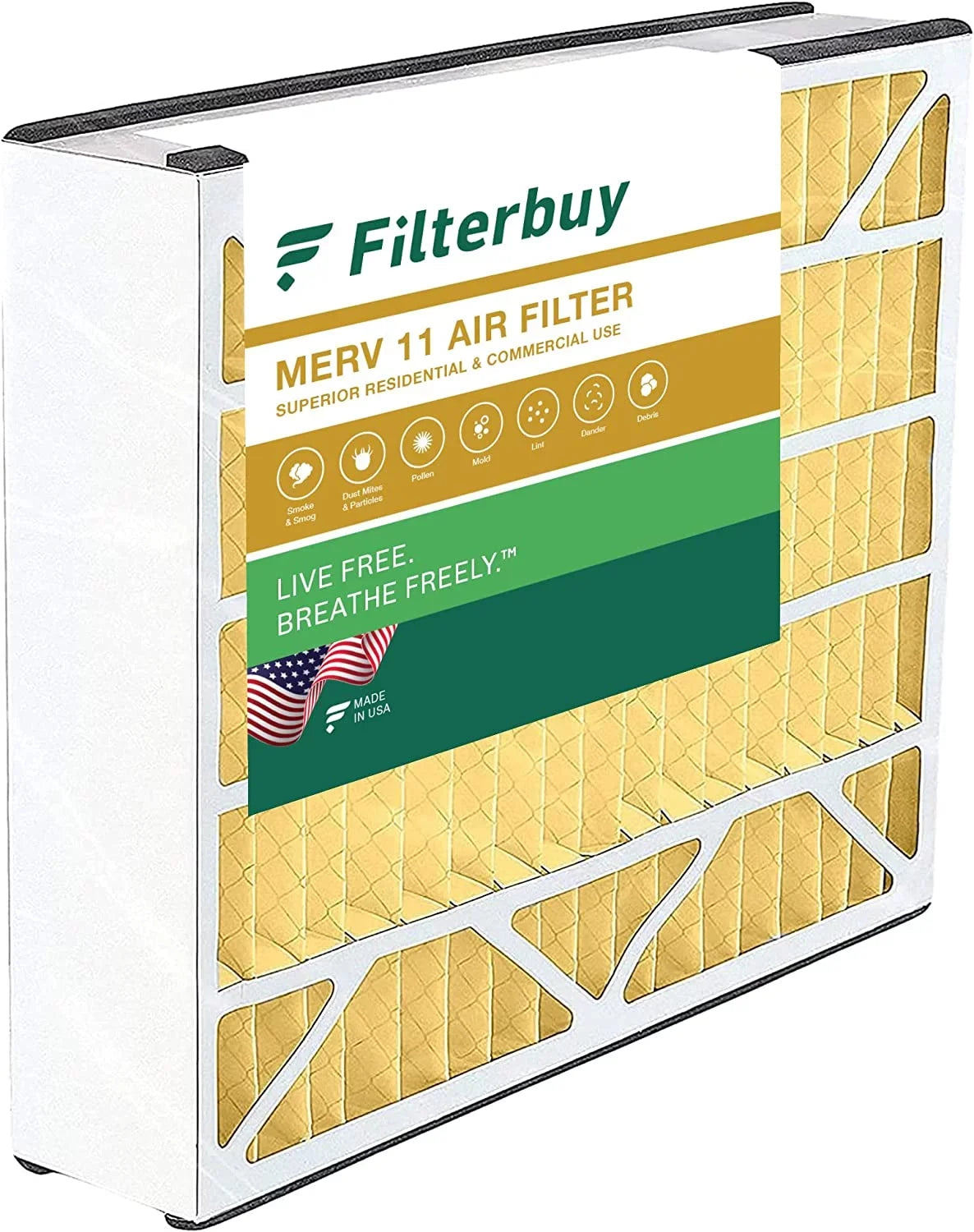 Filterbuy 16x25x5 MERV 11 Pleated HVAC AC Furnace Air Filters for Trion Air Bear 255649-105 (1-Pack)