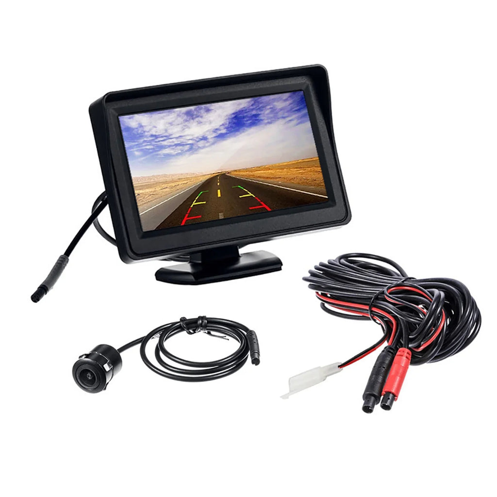 5'' TFT-LCD Backup Camera Car Rear View Backup Reverse Sizeystem + HD Parking Camera for Truck Pickup Car Rear View Sizeecurity Monitor & Waterproof