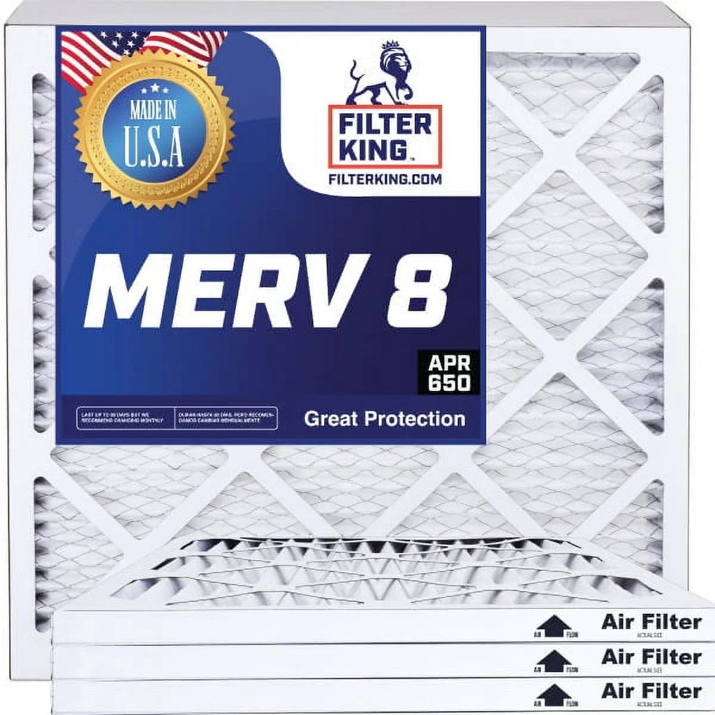 Filter King 12x62.5x1 Air Filter | 4-PACK | MERV 8 HVAC Pleated A/C Furnace Filters | MADE IN USizeA | Actual Sizeize: 12 x 62.5 x .75"