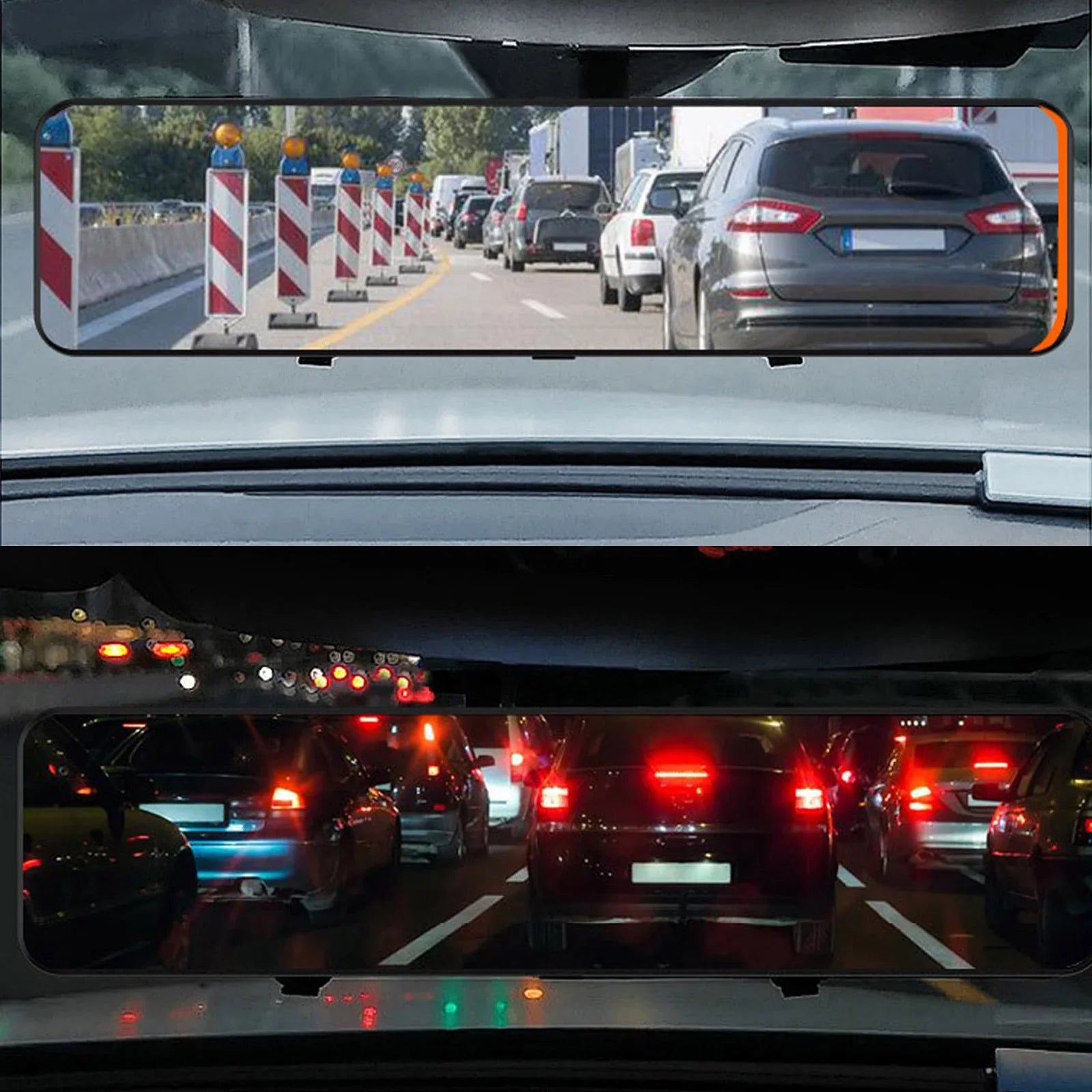 12"Dual Dash Cam GPSize Car Rear View Mirror Camera DVR Video Recorder Night Kits