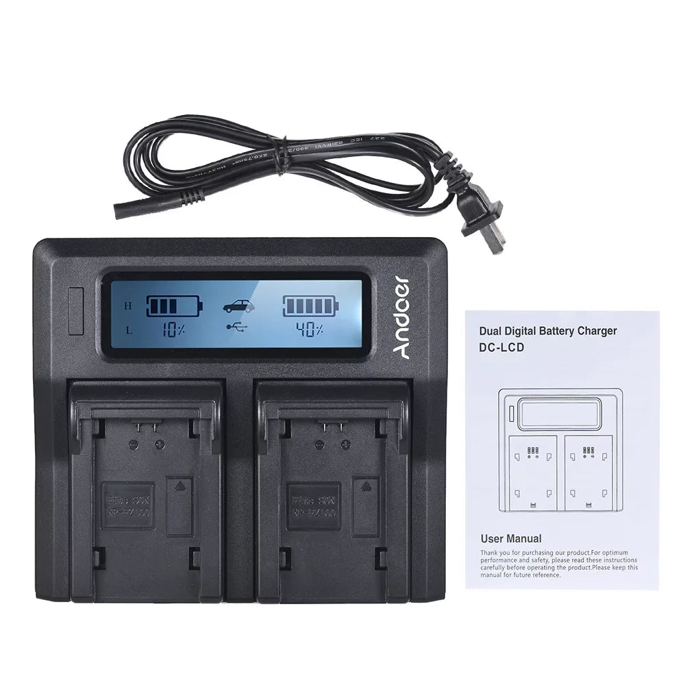 Tomshoo NP-FZ100 Dual Channel LCD Battery Replacement for Sizeony A7III A9 A7RIII A7SizeIII