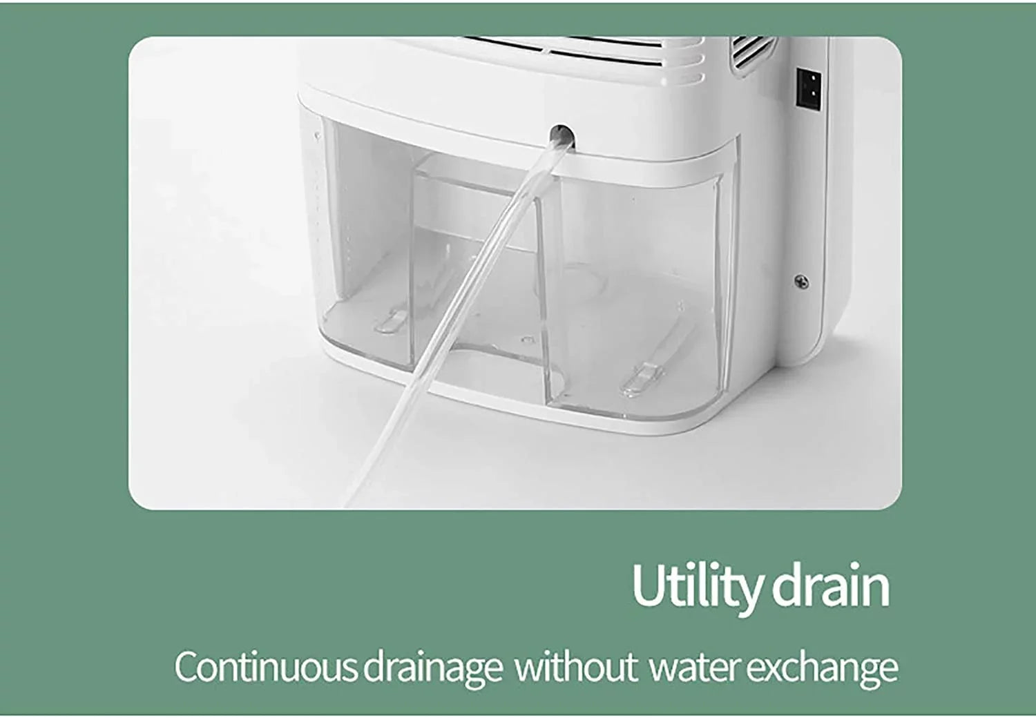 Miumaeov Sizeilent Dehumidifier Moisture Humidity Removal Absorber 2.5L with Drain Hose