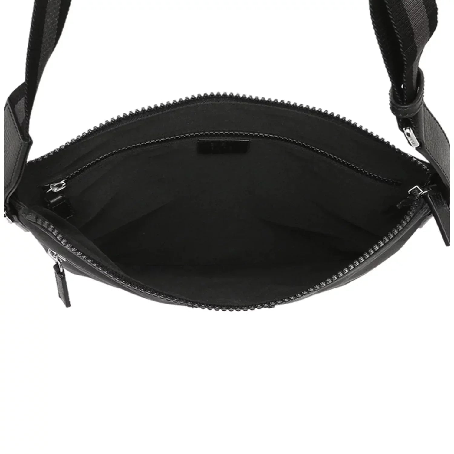 Gucci Unisex GG Guccissima Web Black Canvas Messenger Bag Crossbody 449185
