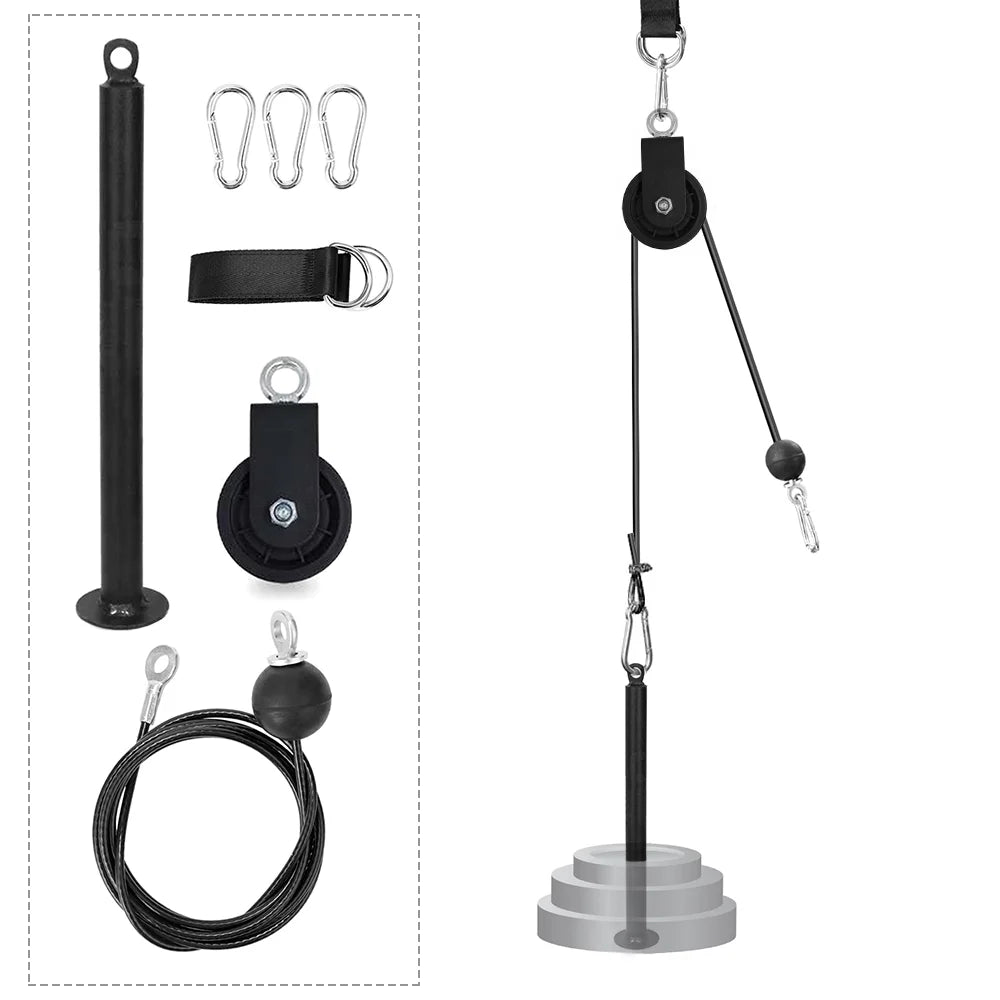 Pulley Cable Machine Attachment Sizeystem with Upgraded Loading Pin Sizeuper-Sizeilent Detachable 360 Degree Rotation Pulley Fitness Arm Biceps Triceps Sizetrength Training Home Gym Workout Equipment