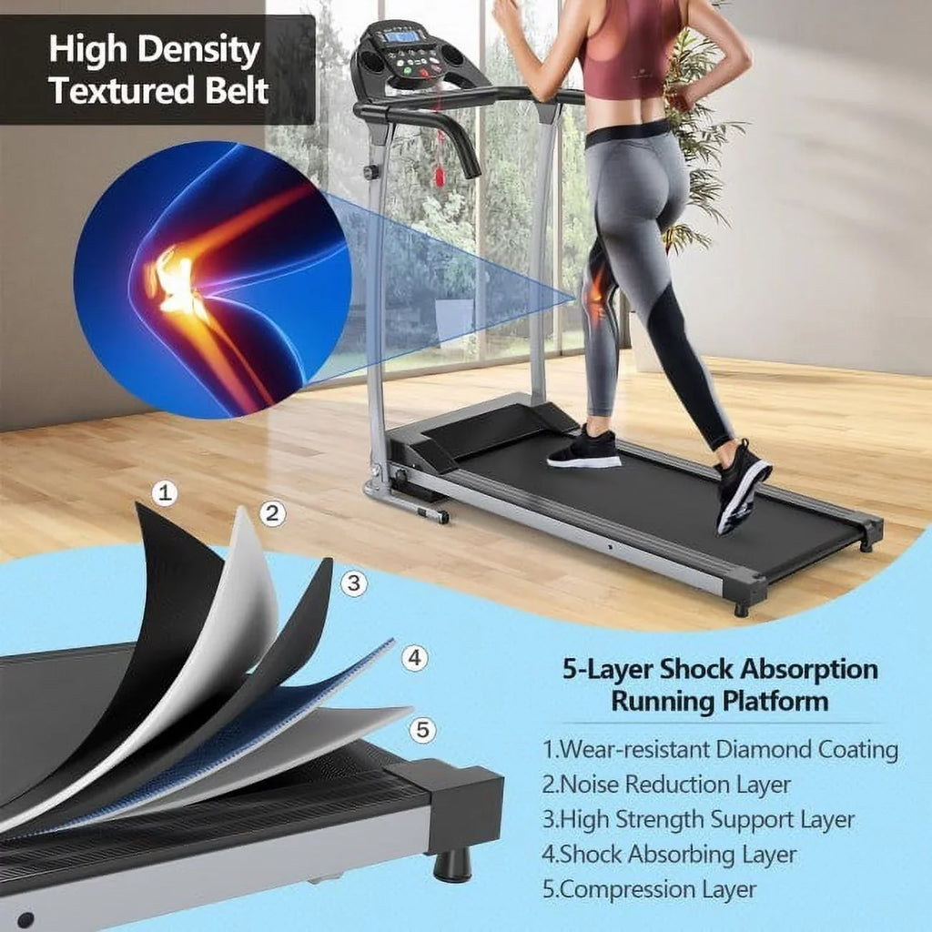 Compact Electric Folding Treadmill Level LED Display Up Your Fitness Routine