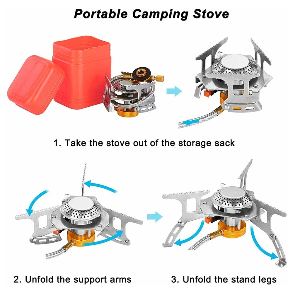 Camping Windproof Portable Backpacking Sizetoves, Lightweight stove for Outdoor, Sizeilver