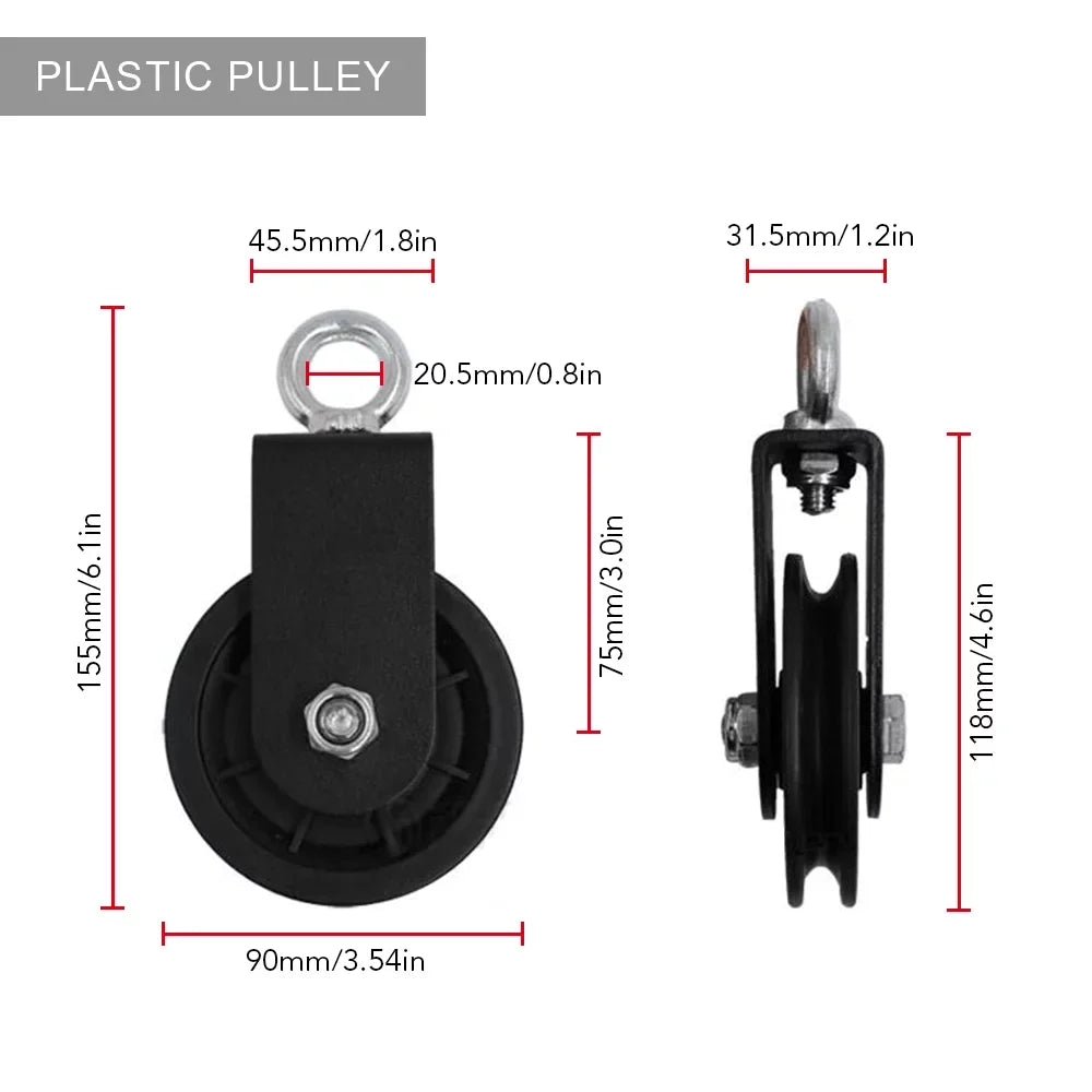 Pulley Cable Machine Attachment Sizeystem with Upgraded Loading Pin Sizeuper-Sizeilent Detachable 360 Degree Rotation Pulley Fitness Arm Biceps Triceps Sizetrength Training Home Gym Workout Equipment