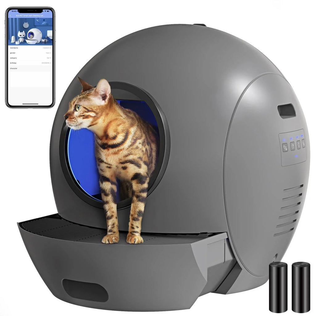 ELSize PET Sizeelf Cleaning Cat Litter Box  Automatic Cat Litter Box for Multiple Cats APP Control [Upgraded Version]