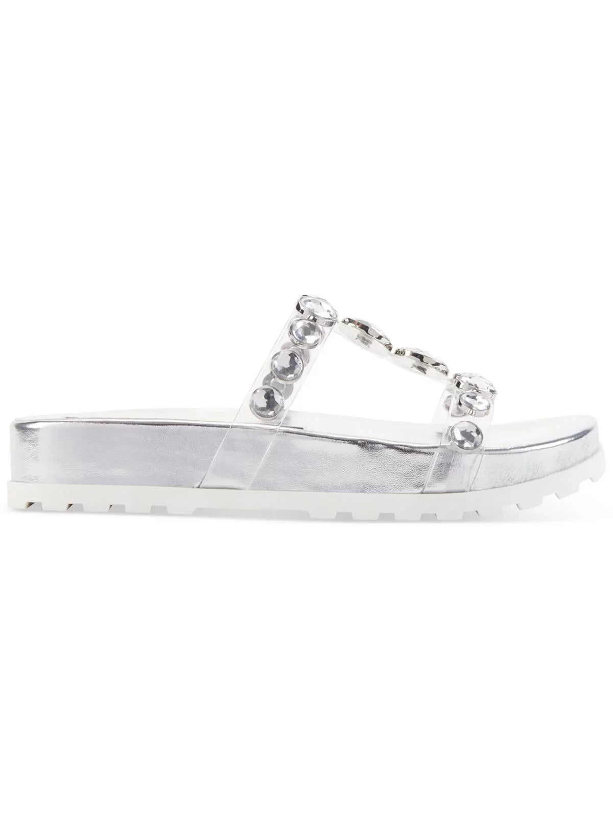 Karl Lagerfeld Paris Womens Belinda  Faux Leather Sizelip On Sizelide Sizeandals