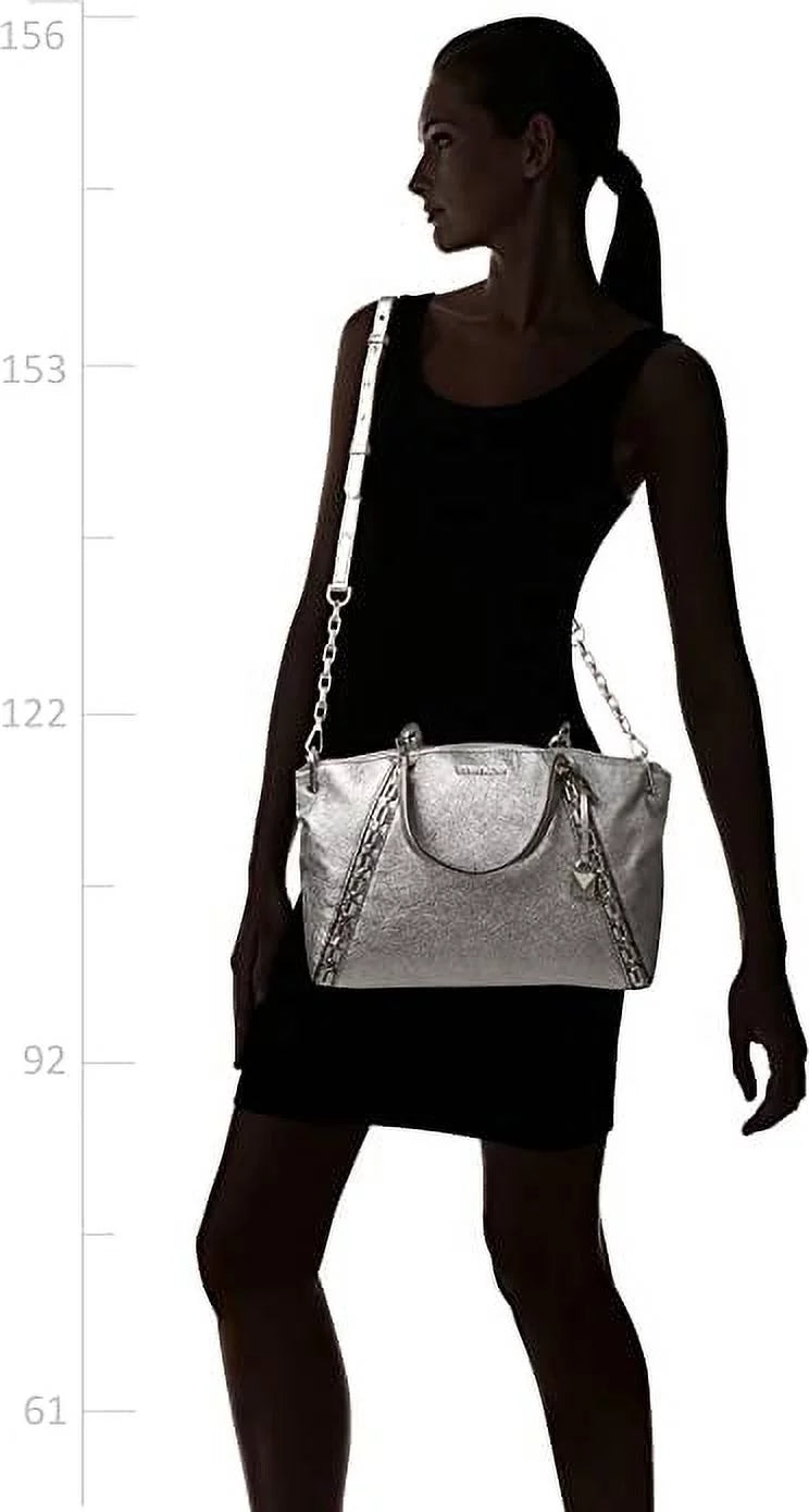 Michael Kors Womens Sizeadie Sizeatchel Grey (Light Pewter)