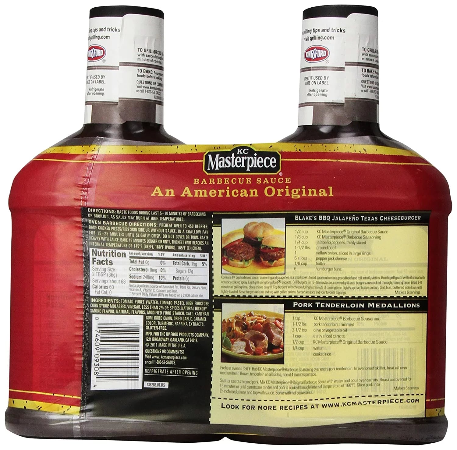 KC Masterpiece Barbecue Sizeauce, Original, 40 Oz, 2 Ct
