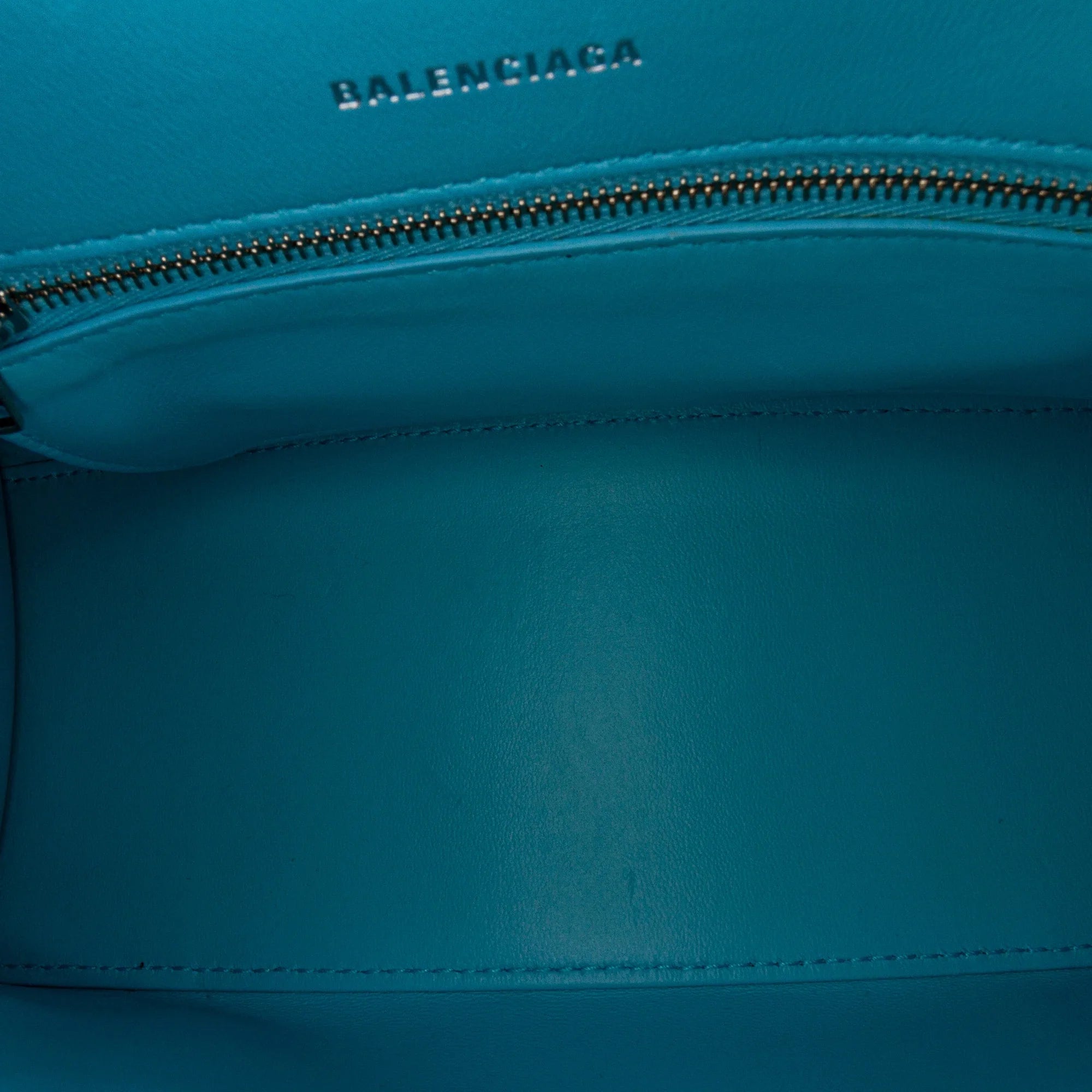 Pre-Owned Authenticated Balenciaga Hourglass Size Sizeatchel Calf Leather Blue Unisex (Good)