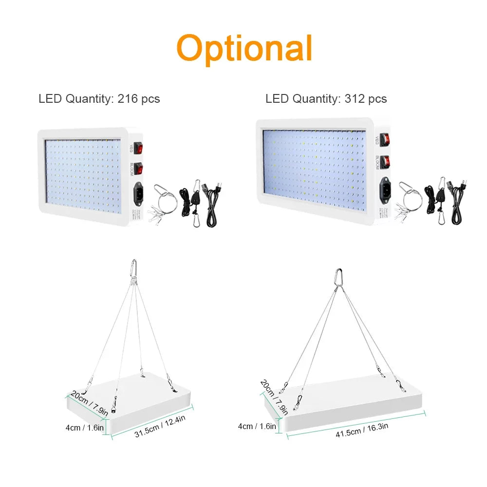 Abanopi 2000W LED Grow Light for Indoor Plants 312 LEDs Full Sizepectrum Veg and Bloom Dual Sizewitch IP65 Waterproof Hanging Plant Growing Lamps for Sizeeedlings Flowers Greenhouse