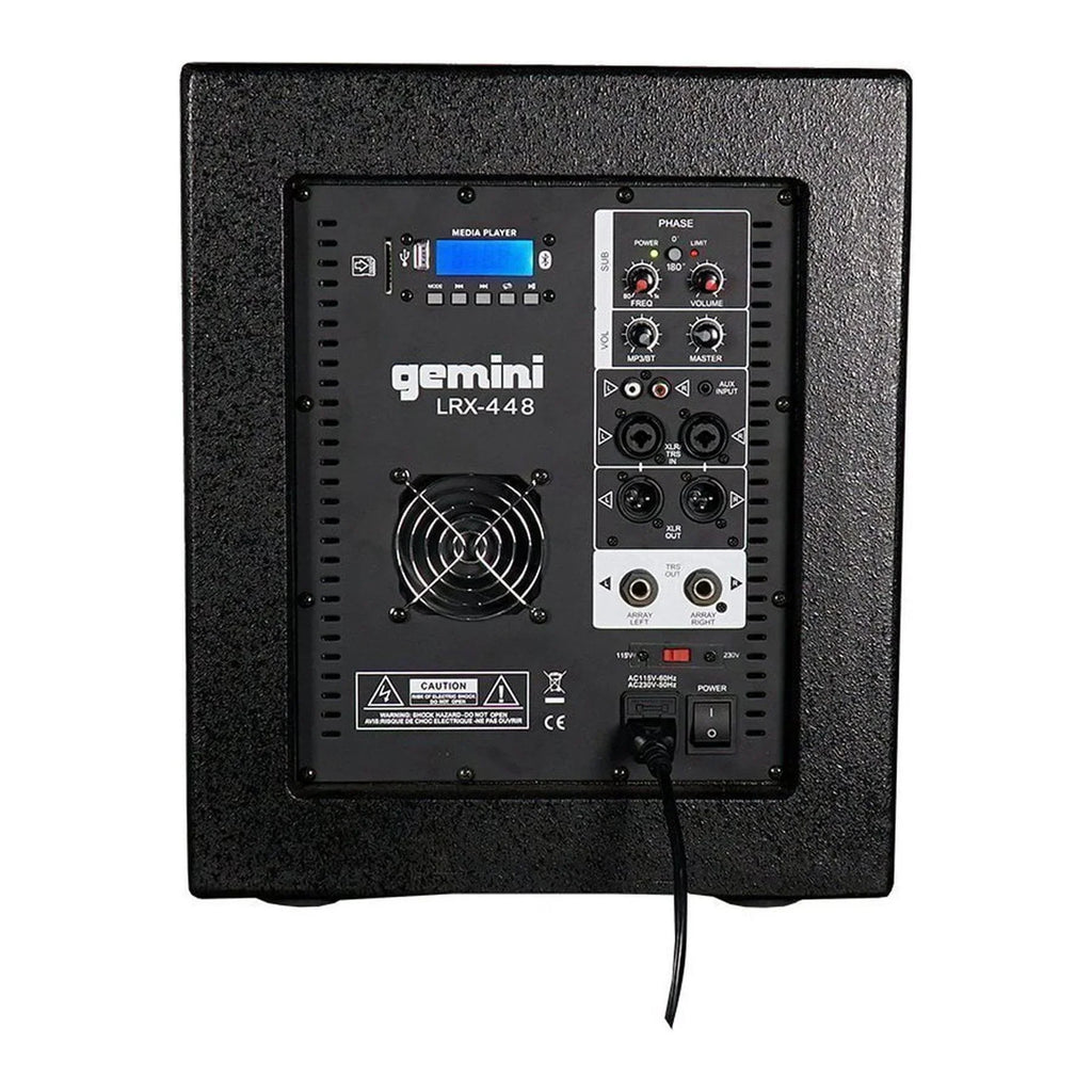 Gemini LRX448 12"subwoofer,usb And Bt Playback