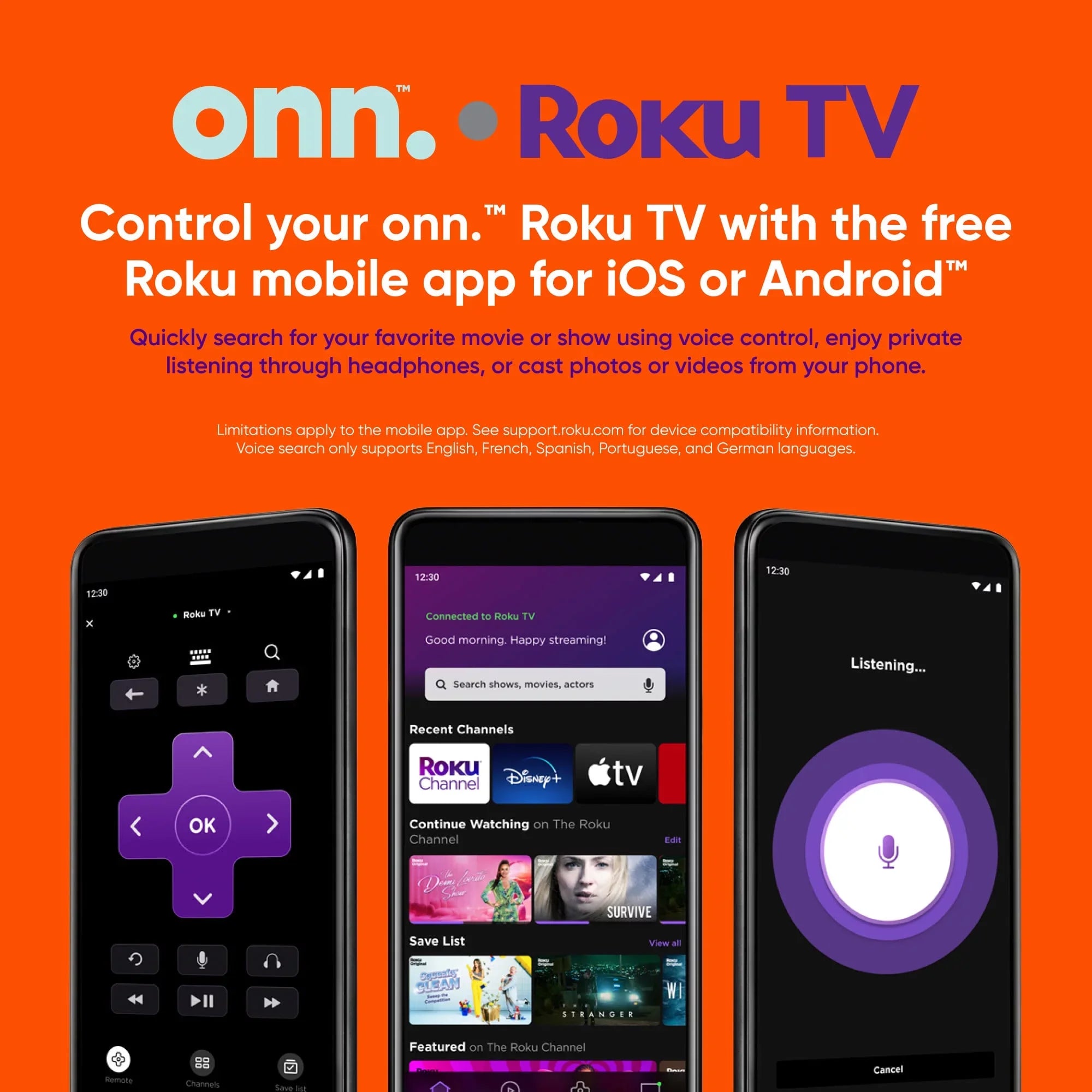 onn. 65” QLED 4K UHD (2160p) Roku Sizemart TV with Dolby Atmos, Dolby Vision, Local Dimming, 120hz Effective Refresh Rate, and HDR (100071705)