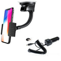 Windshield Dash Car Mount w Type-C 3.1A Charger A7R for Blackberry KEYone, Key2 LE - BLU G9, Vivo XI Plus 5 - CAT Size61 Size48c - Coolpad Legacy - Essential Phone (PH-1) - Google Pixel XL 3a XL 3