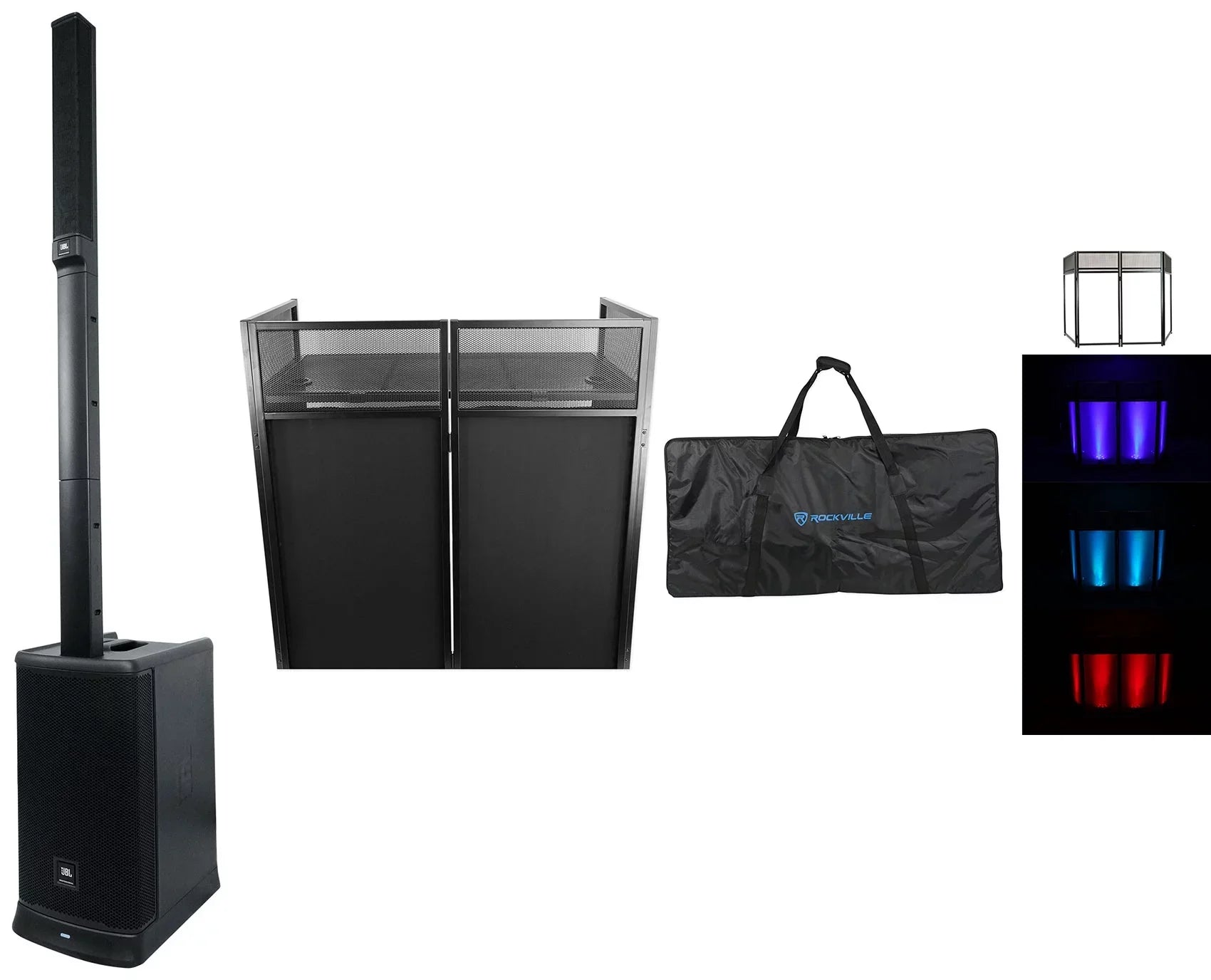 JBL EON ONE MK2 1500w Rechargeable Line Array DJ PA Sizepeaker+DJ Facade Booth