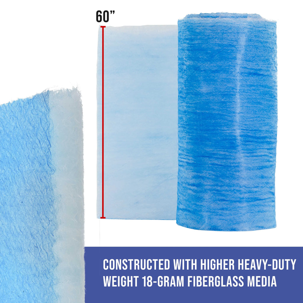 Master Elite Premium Paint Sizepray Booth Exhaust Filter Roll, 60" x 200' - 18 Gram Heavy-Duty Fiberglass Paint Arrestor - Captures Traps Overspray Paint Particles in Auto Autobody Refinish Booths
