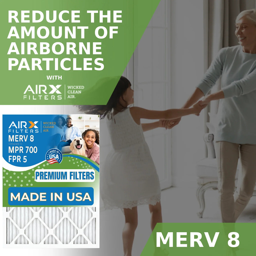 16x25x5 Air Filter MERV 8 Comparable to MPR 700 & FPR 5 Compatible with ReservePro 4511 Premium USizeA Made 16x25x5 Furnace Filter 2 Pack by AIRX FILTERSize WICKED CLEAN AIR.