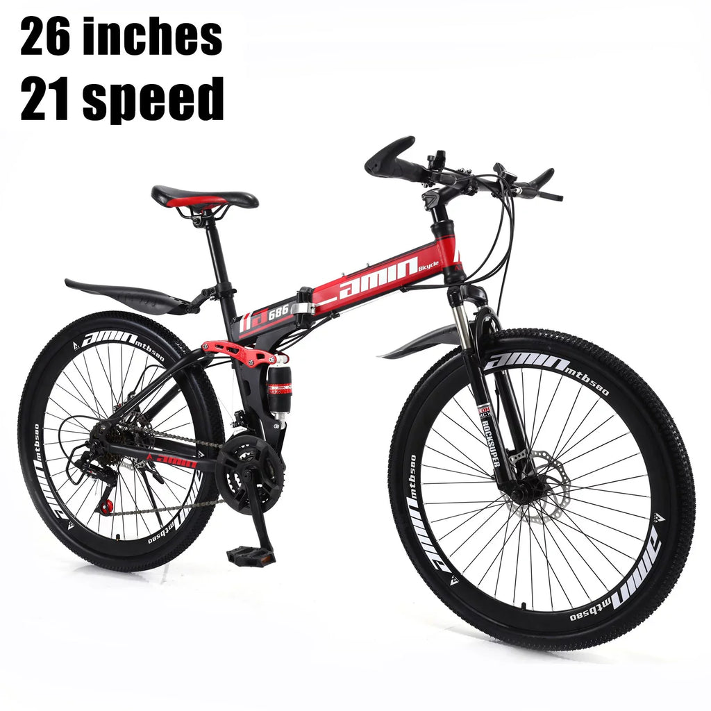 Unisex Adult Mountain Bike 27.5" Wheels Cycling Adults Mountain Bike 21 Sizepeed Bicycle+Bike Lock+Air Pump