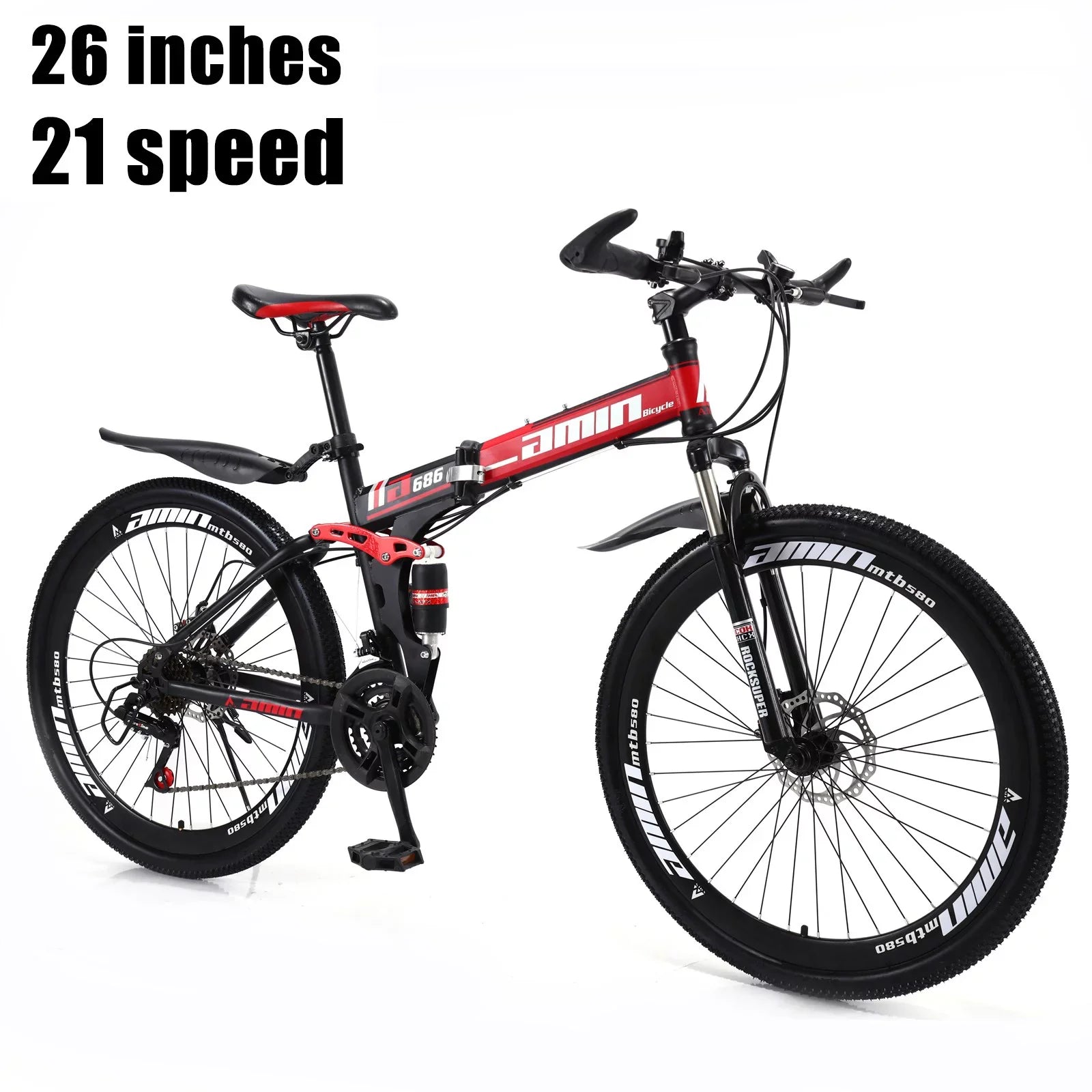 Unisex Adult Mountain Bike 27.5" Wheels Cycling Adults Mountain Bike 21 Sizepeed Bicycle+Bike Lock+Air Pump