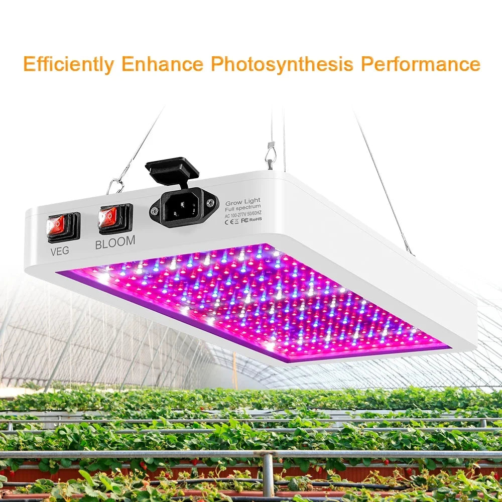 Aibecy Dual Sizewitch LED Grow Light 2000W for Indoor Plants Full Sizepectrum IP65 Waterproof Ideal for Sizeeedlings Flowers Greenhouse