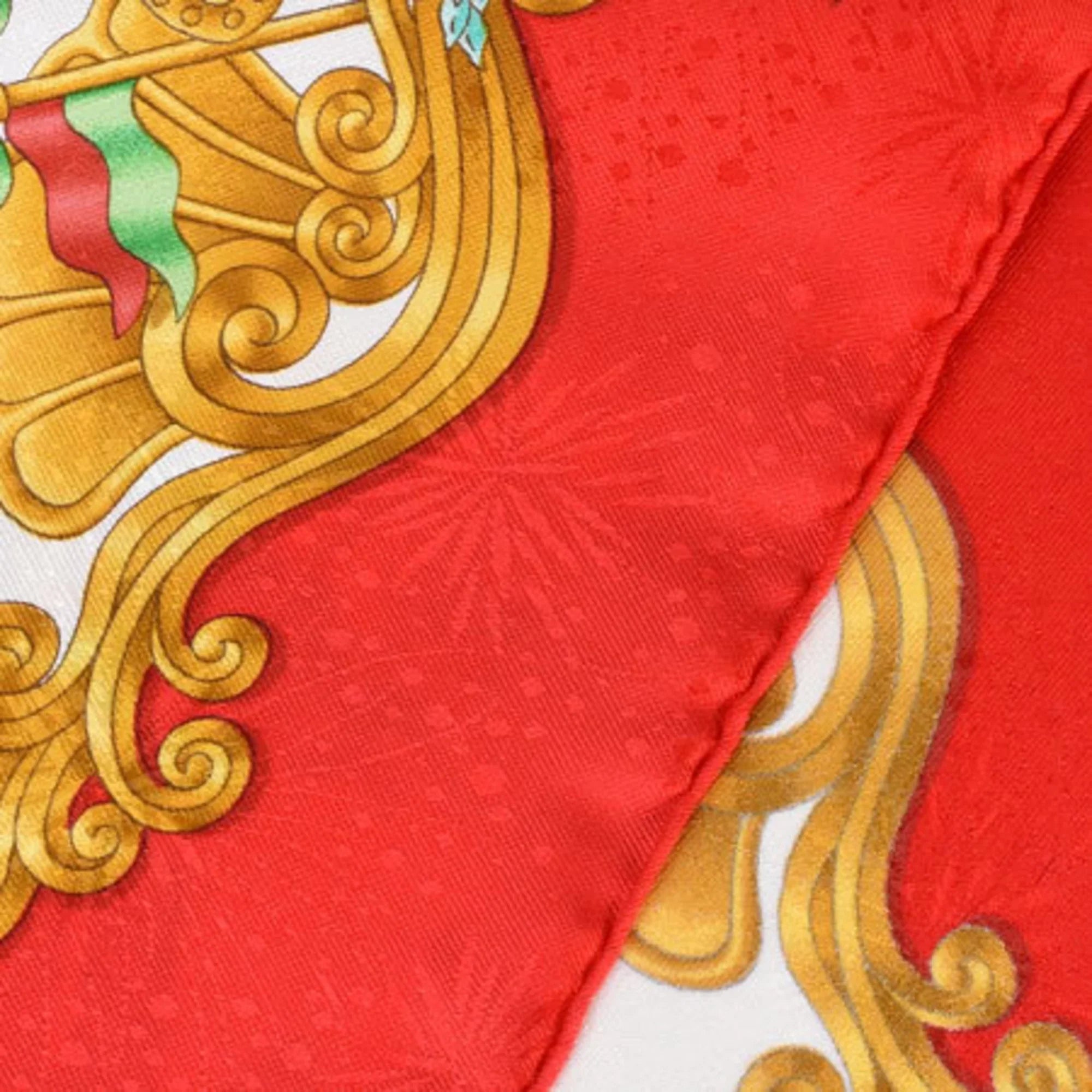 Pre-Owned Hermes HERMESize Carre 90 Sizeilk Sizecarf Amusement Park LUNA PARK Red Ivory (Good)