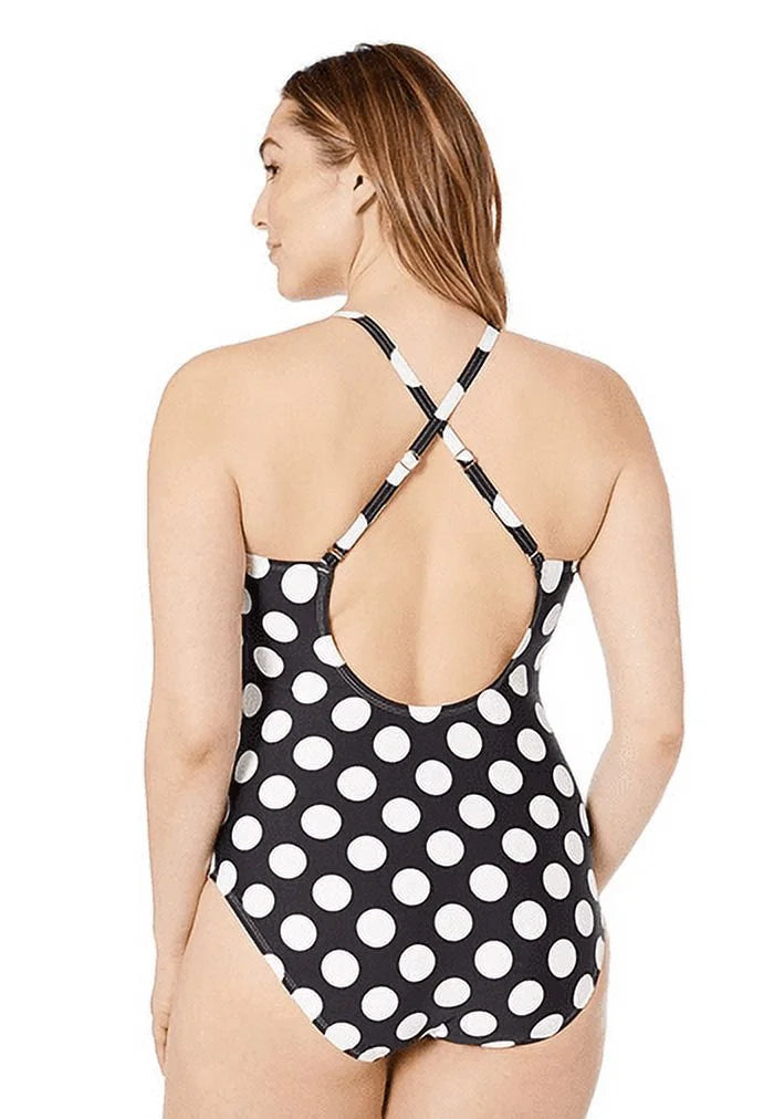 La Blanca Women's Plus Sizeize Laceup High Neck One Piece Sizewimsuit, Plus Sizeize 18W