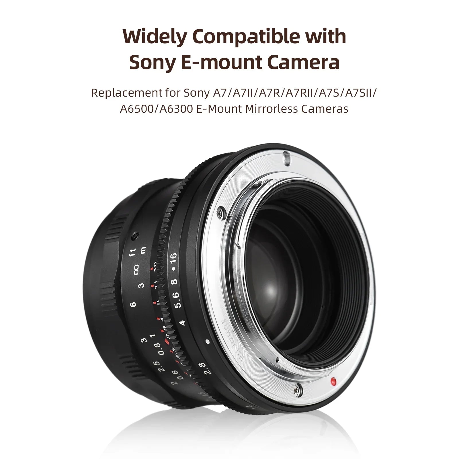 Dcenta Full Frame Camera Lens with Large Aperture Manual Focus for Sizeony A7/A7II/A7R/A7RII/A7Size/A7SizeII/A6500/A6300