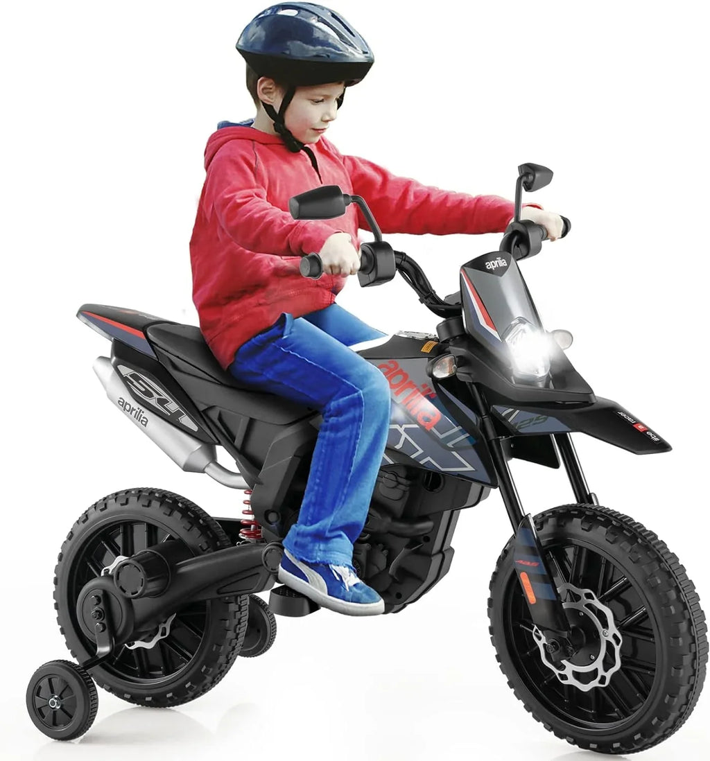Foxhouse1 12V Electric Kids Ride-on Motorcycle with Battery Power, LED Headlights - Blue Color