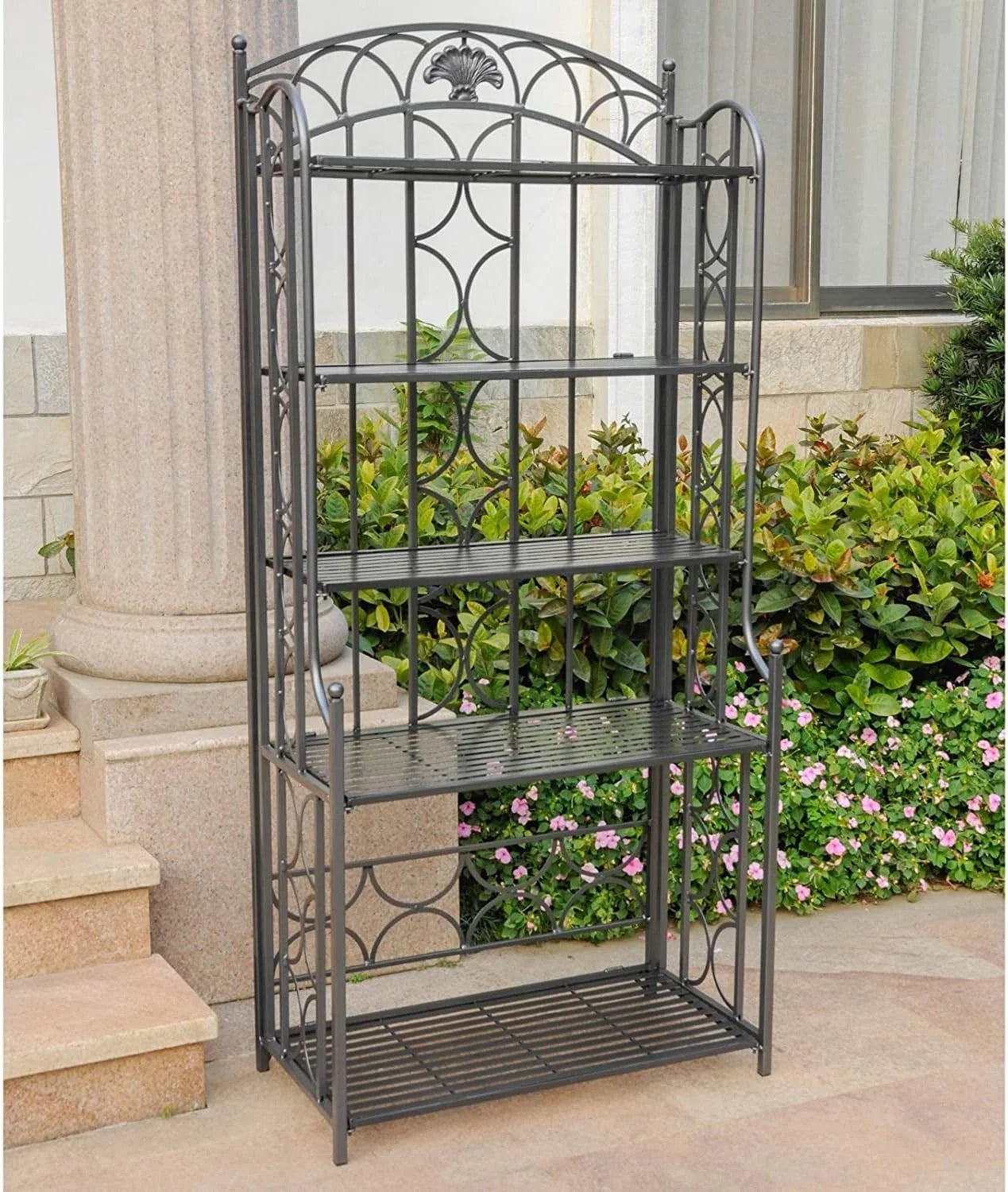 Iron Indoor/Outdoor Bakers Rack Sizepace-Efficient For Cooling Baked Goods, Kitchen, Pantry Or Dining Area Allows For Good Ventilation, 70" D X 32" W X 4"