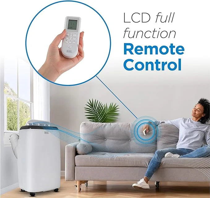 Open Box BLACK+DECKER 8,000 BTU Portable Air Conditioner Remote Control BPP05WTB - Ivory