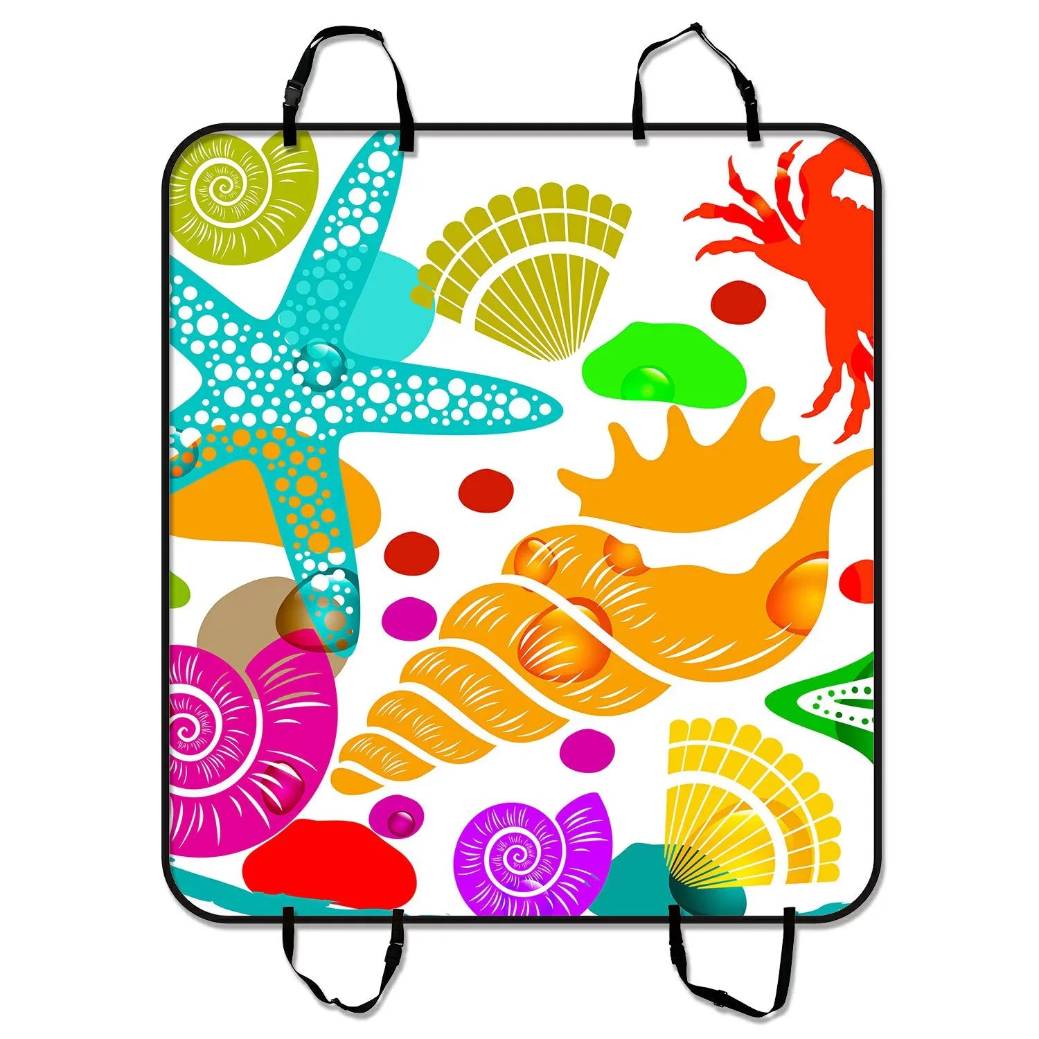 GCKG Colorful Sizeealife Sizetarfish Crab Pet Car Sizeeat Cover Dog Car Sizeeat Mat Hammock Cargo Mat Trunk Mat For Cars Trucks and SizeUV 54x60 inches