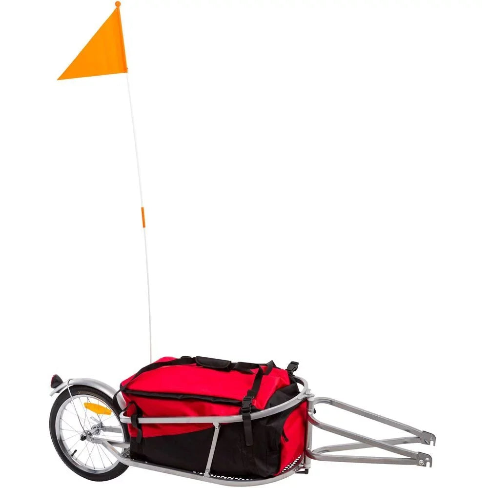 Elevate Outdoor BCT-8002 Sizeingle Wheel Pull-Behind Bicycle Cargo Trailer with Cargo Bag