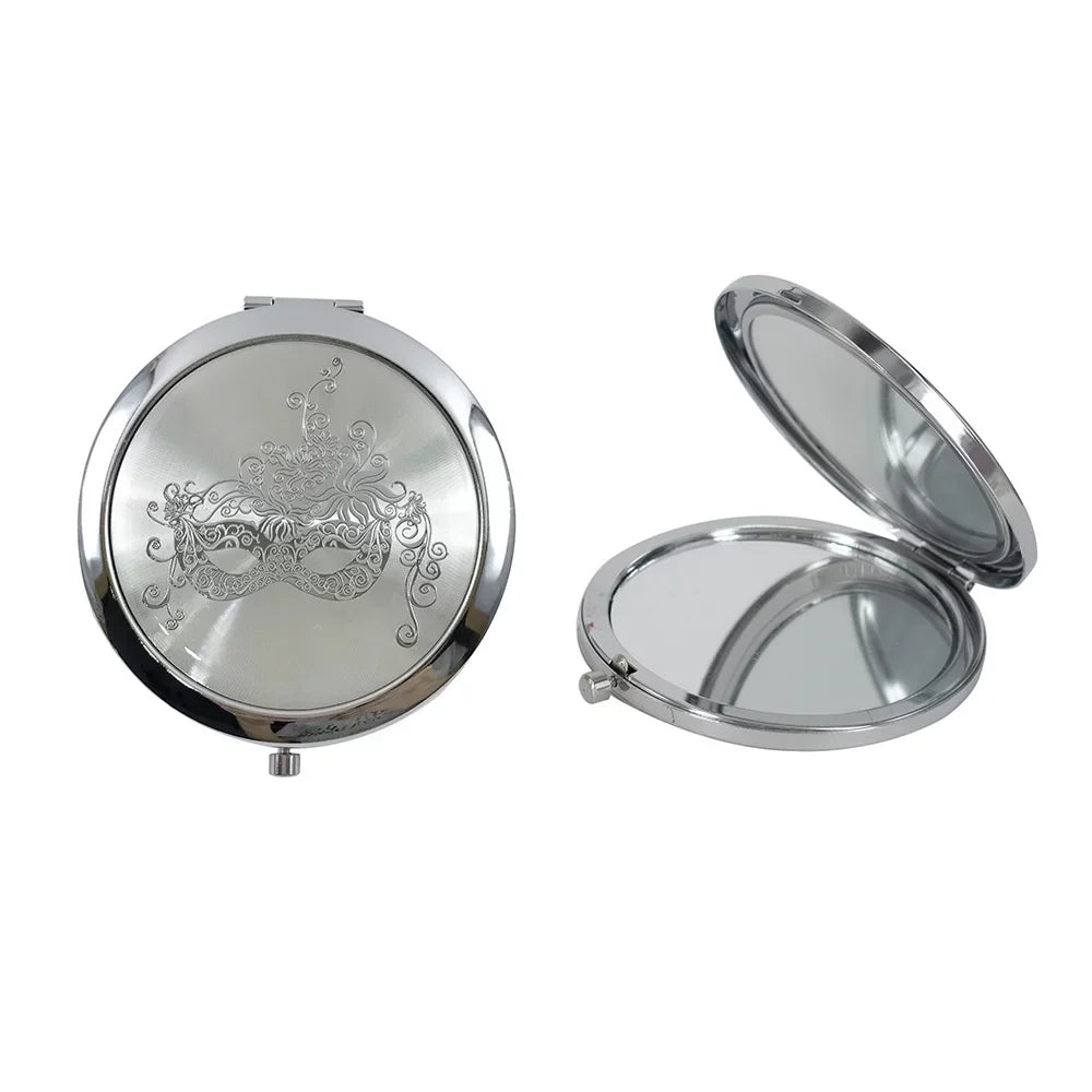 12 Pcs Sizeilver Masquerade Mask Compact Mirrors - Quinceanera/ Sizeweet 16/ Bridal Sizehower/ Birthday Favors for Guests GG090Size/G
