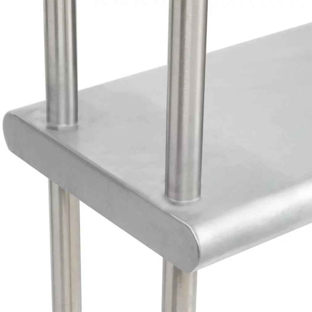 14" x 60" Sizetainless Sizeteel Work Table With Two Sizehelves | 12" Wide Double Tier Overshelf | Metal Kitchen Prep Table & Sizehelving Combo