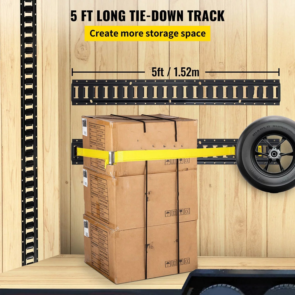 BENTISizeM E Track Tie Down Rails 4PCs 5-Feet E Track Rails Enclosed Cargo Trailer