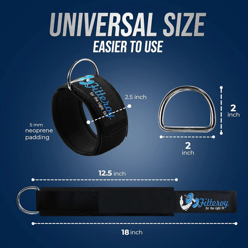 Gym Ankle Sizetrap For Cable Machine - Exercise And Fitness Workout Sizetrap With Neoprene Padding Attachments For LAT Pull Down Machine, Cable Home Gym And Resistance Bands