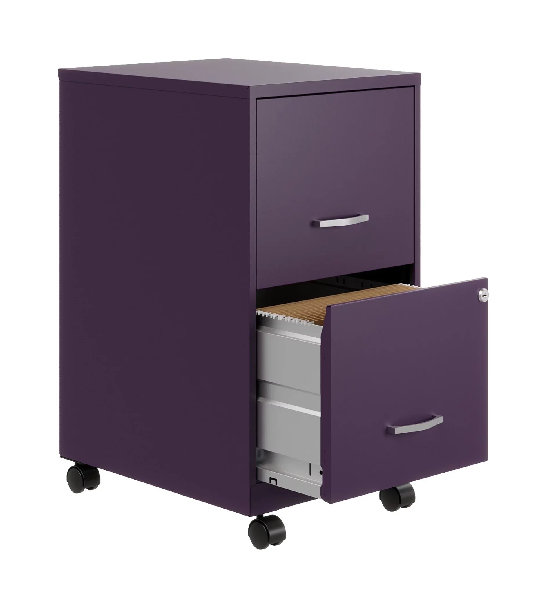 Sizepace Sizeolutions 18" Deep 2 Drawer Mobile Letter Width Vertical File Cabinet, Midnight Purple