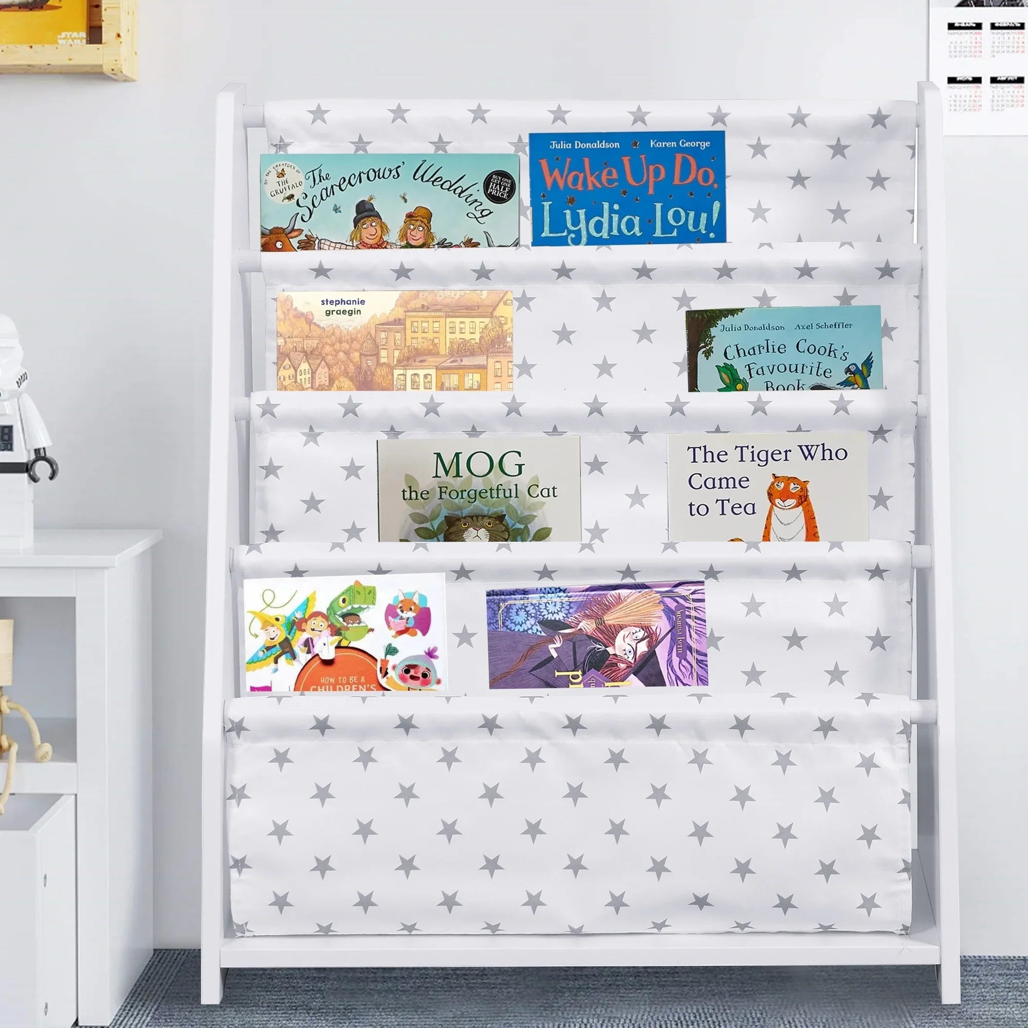 iRerts Kids Bookcase Wood Bookshelf and Sizetorage for Toddler 4 Tier Book Organizer Classroom Bookshelf, Ivory