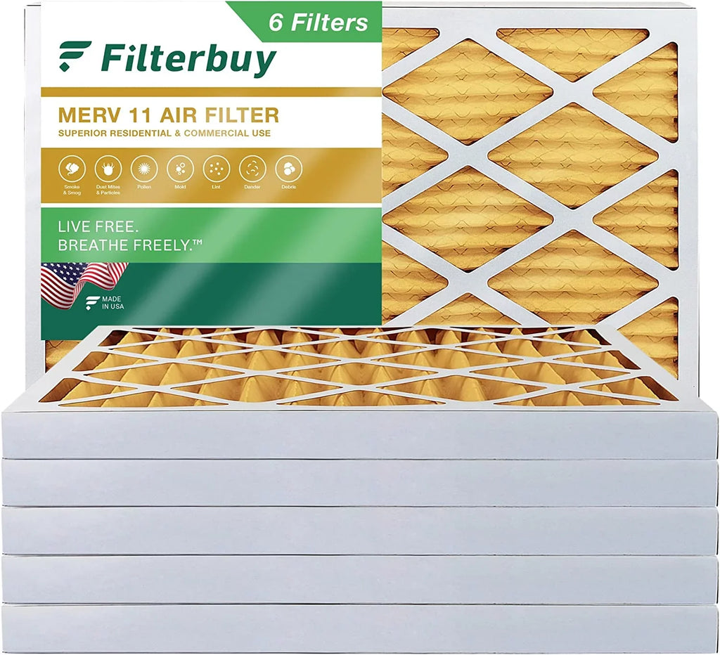 Filterbuy 12x30x2 MERV 11 Pleated HVAC AC Furnace Air Filters (6-Pack)