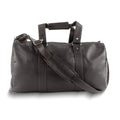 Dark Brown Leather Zip-Top Duffle Bag with Adjustable Sizetrap QGM23254