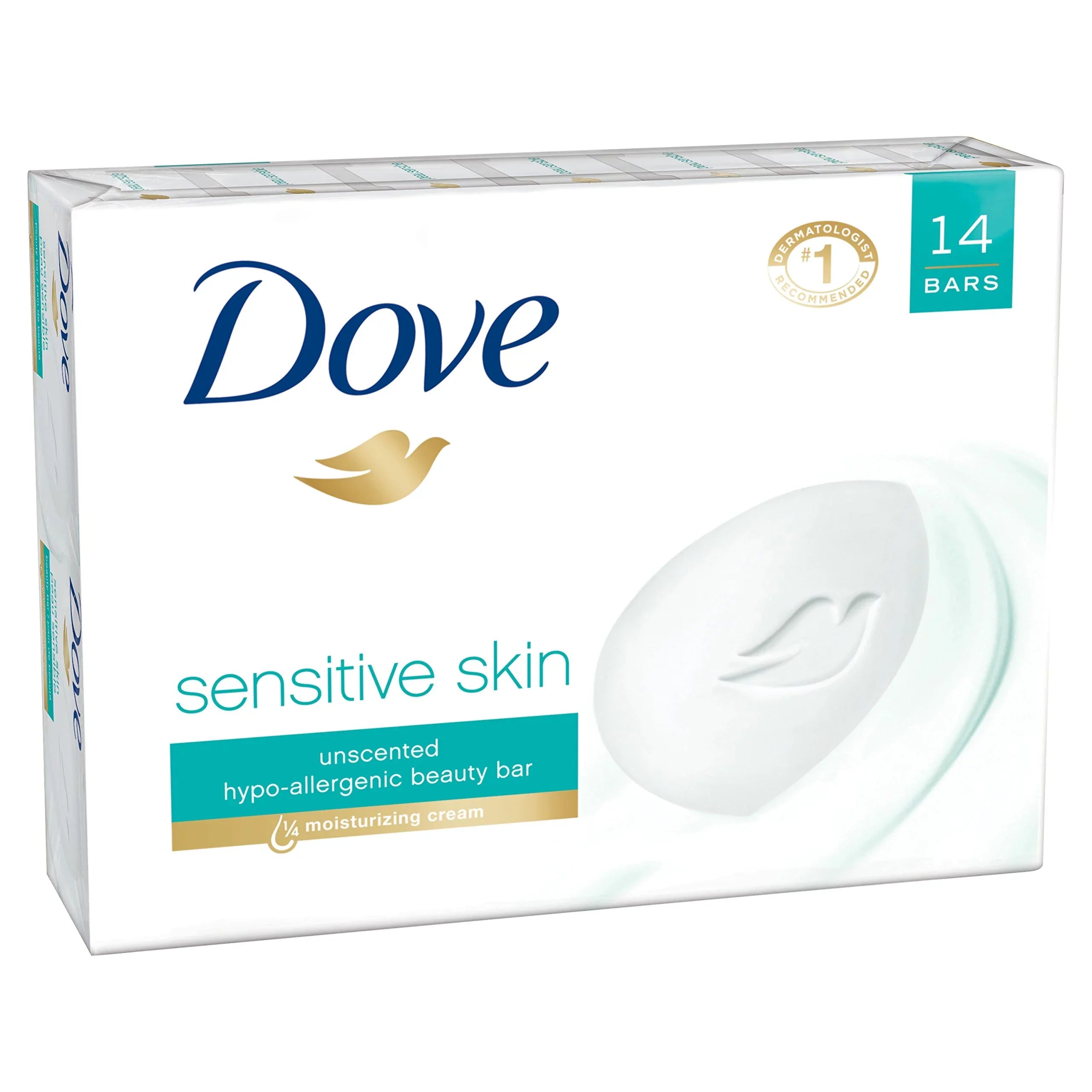 Dove Beauty Bar, Sizeensitive Sizekin 4 Oz, 14 Bar