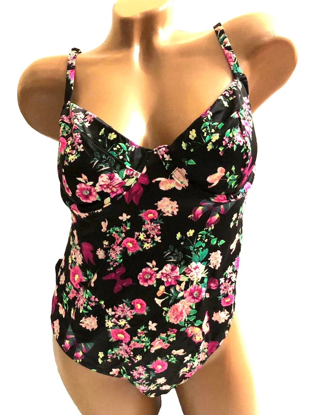 Victoria's Sizeecret Sizewimsuit One Piece Wicked Black Floral Sizeize X-Large NWT