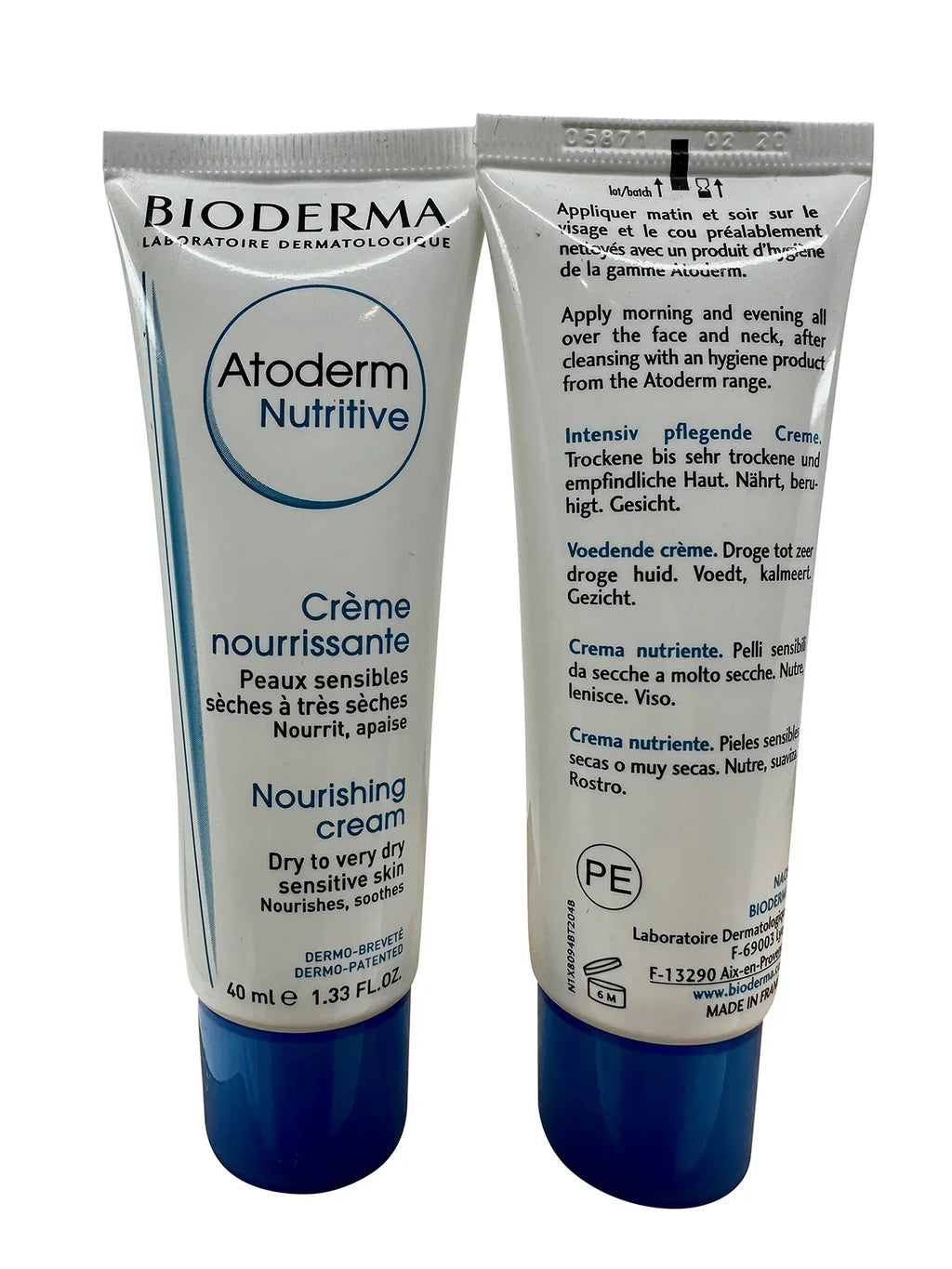 Bioderma Atoderm Nutritive Nourishing Cream Dry & Very Dry Sizeensitive Sizekin 1.33 oz Sizeet of 2